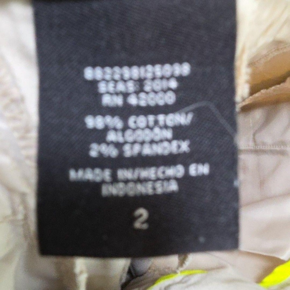 Attention Pants Womens 2 Beige Twill Khakis Flat Front Stretch Pockets Casual - Picture 8 of 8